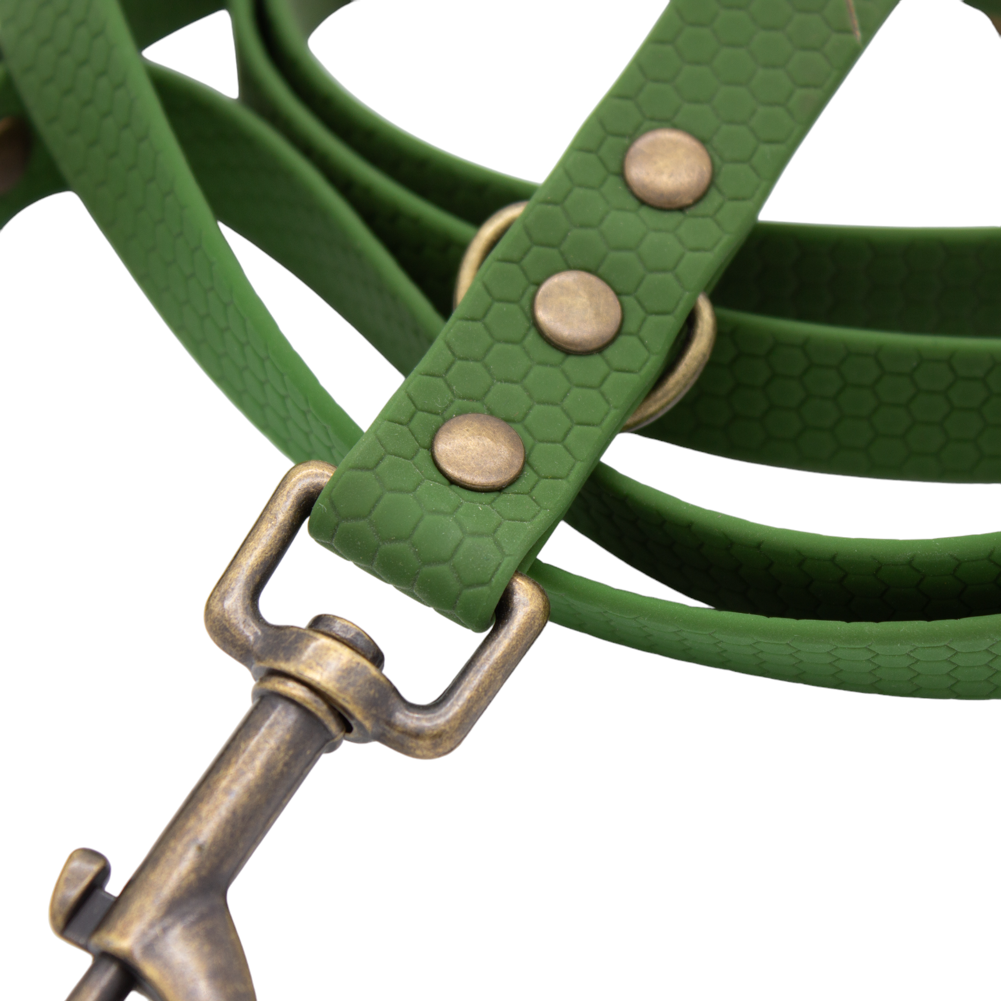 Führleine verstellbar aus PVC HEXA Beschichtet Gurtband - Olivgrün - 1,6 m