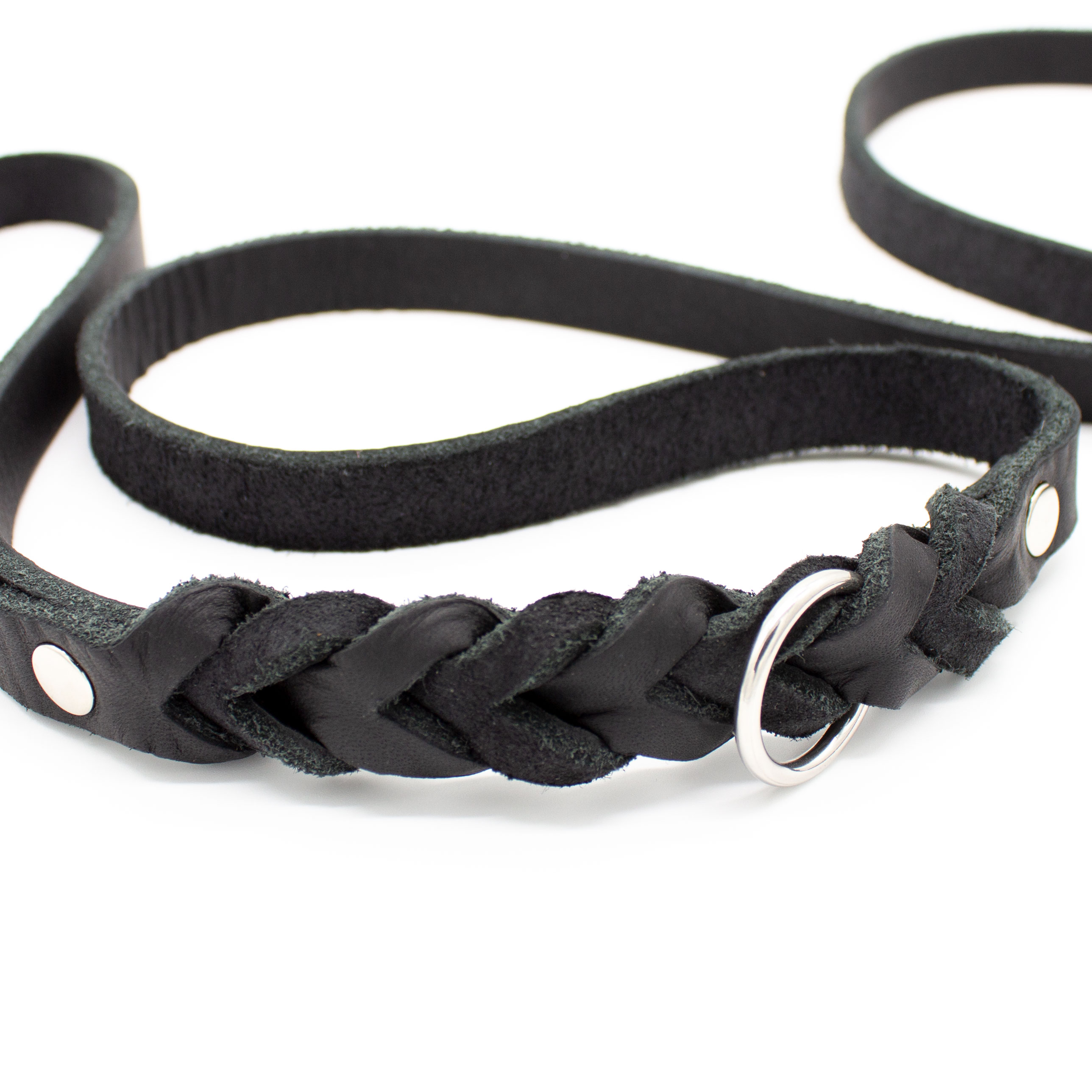 Führleine Fettleder schwarz - 1,5 m