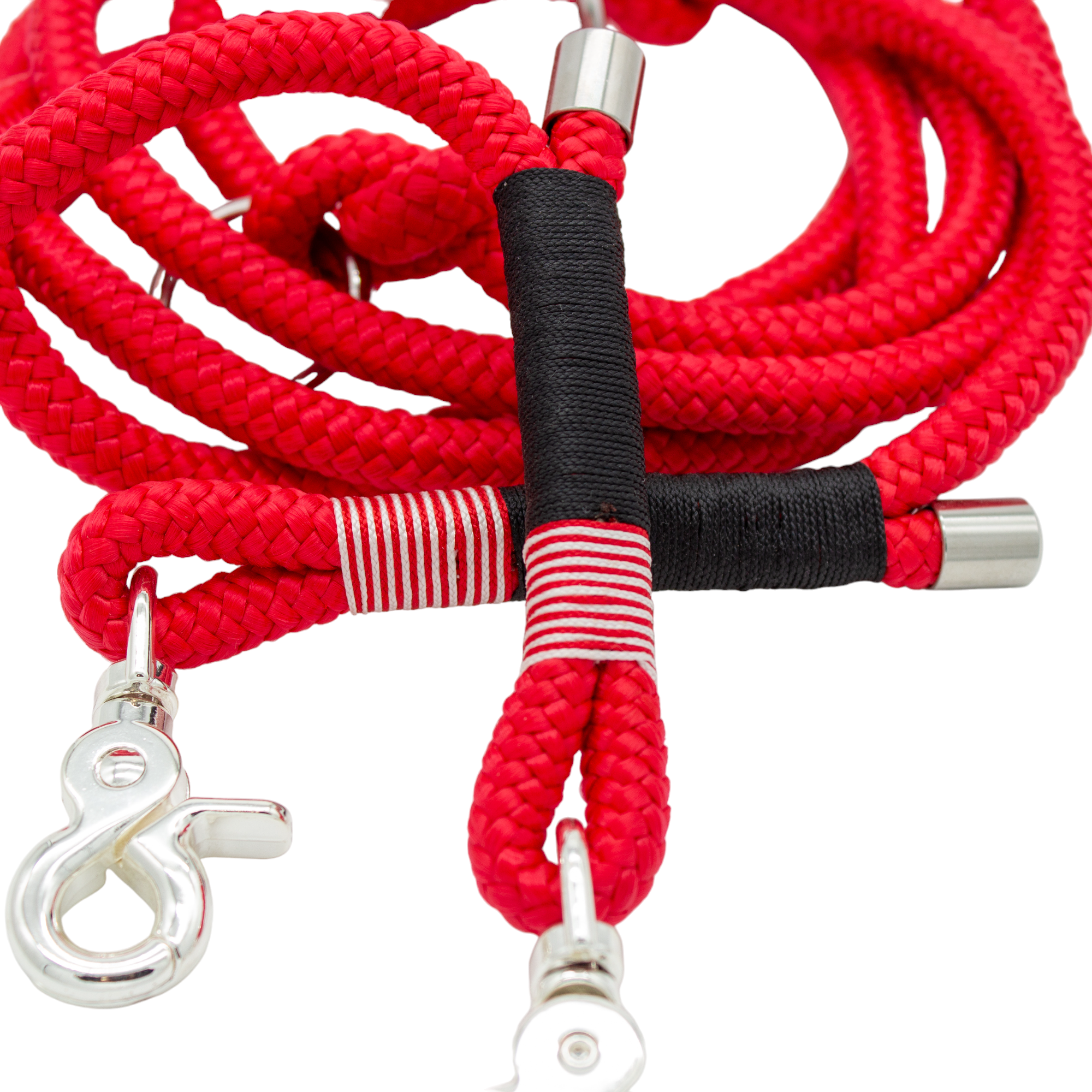 Hundeleine aus Tau - Rot - Hundeleine aus Tau 4-fach verstellbar - 2,3 m