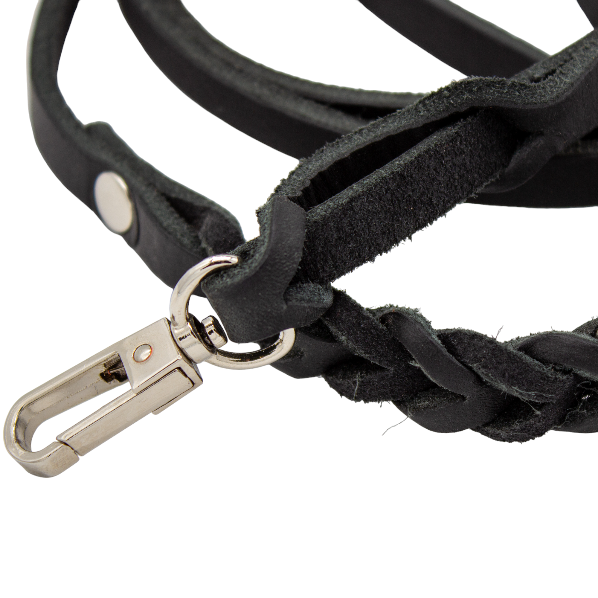 Führleine Fettleder - schwarz - 1,5 m