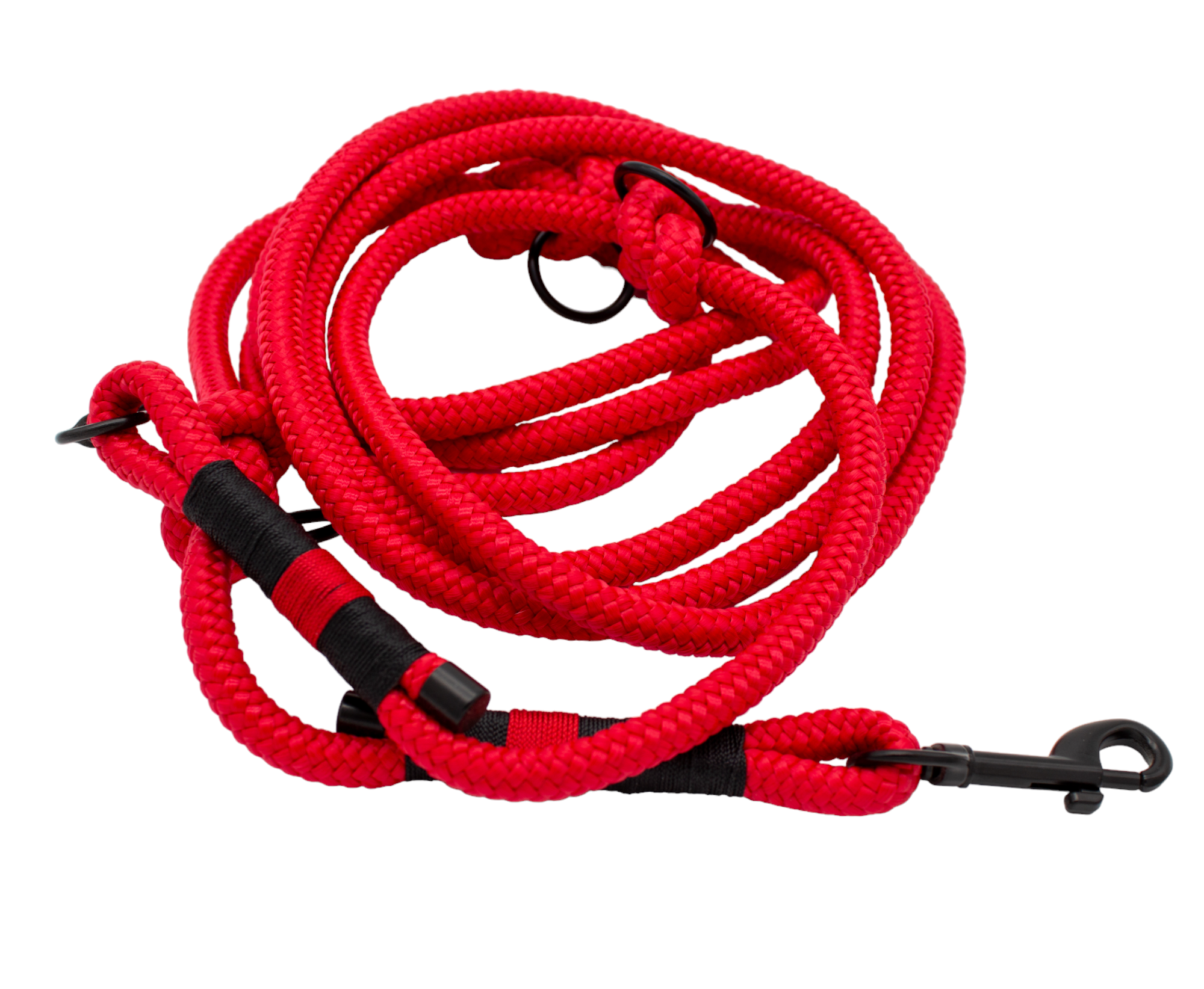 Hundeleine aus Tau - Rot - Hundeleine aus Tau 3-fach verstellbar - 3,0 m