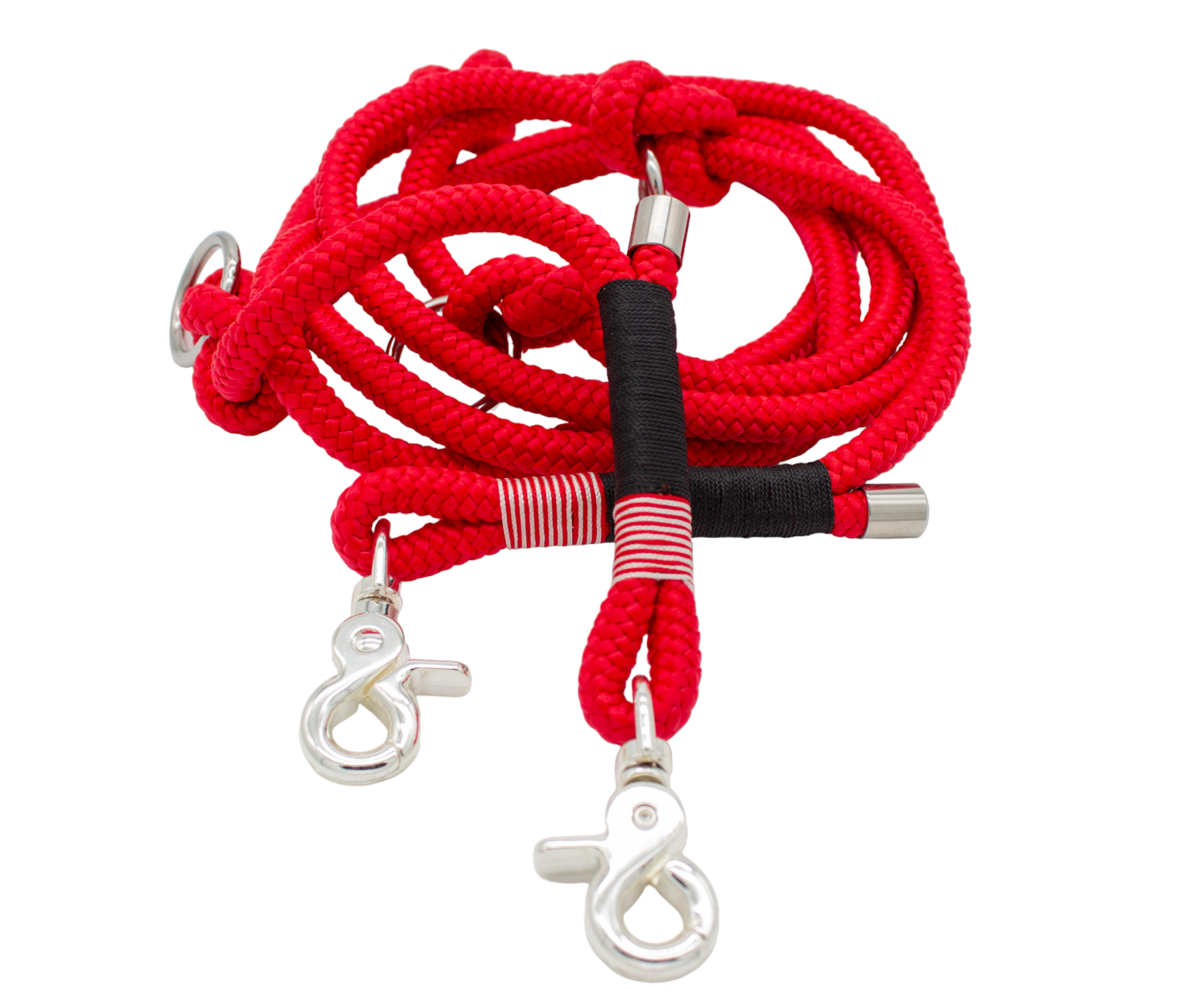 Hundeleine aus Tau - Rot - Hundeleine aus Tau 4-fach verstellbar - 2,3 m